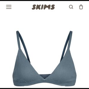 SKIMS Pointelle Logo Triangle Bralette in Slate